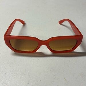 Zara Women’s Cat Eye Burnt Bright Orange Sunglasses 90s 2000 Y2K Small Frame